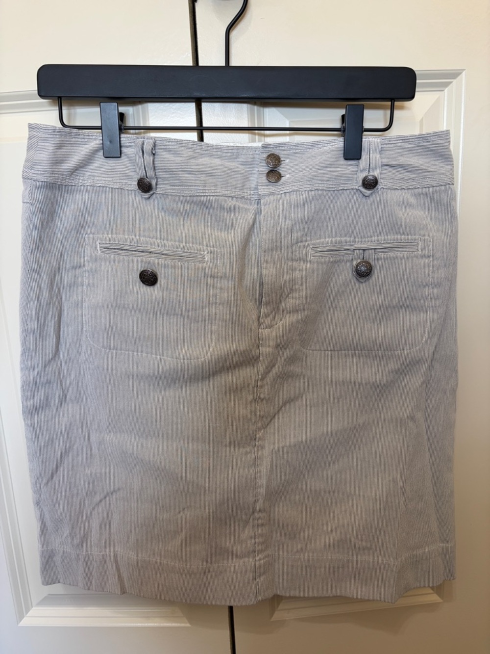 Christopher & Banks Light Gray Corduroy Skort with Button Details